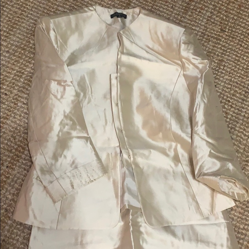 Tahari silk wool suit set.